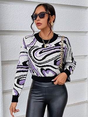 Textured knit sweater