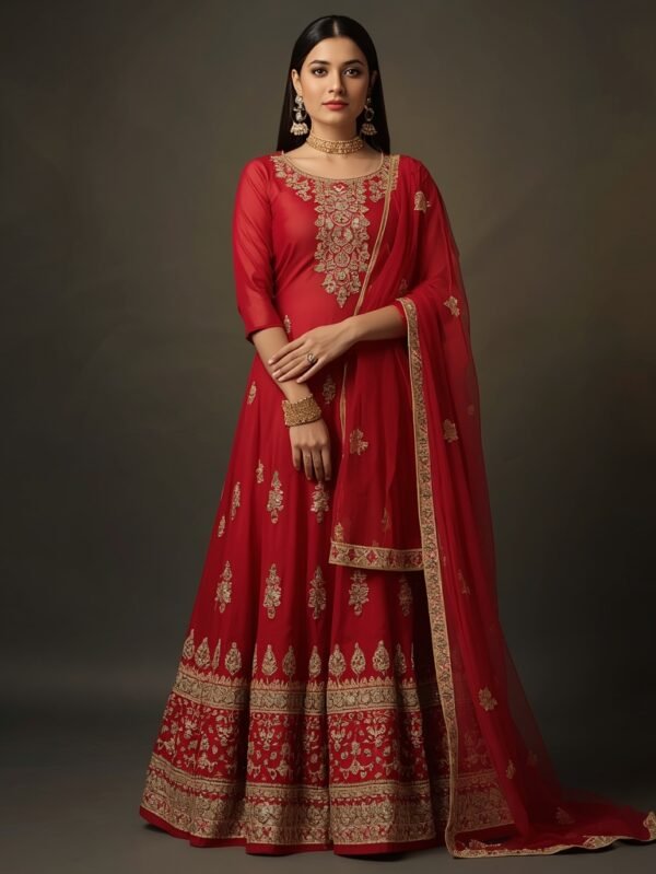 Classic Red Ethnic Anarkali Dress